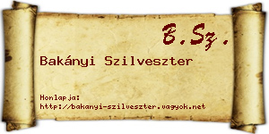 Bakányi Szilveszter névjegykártya